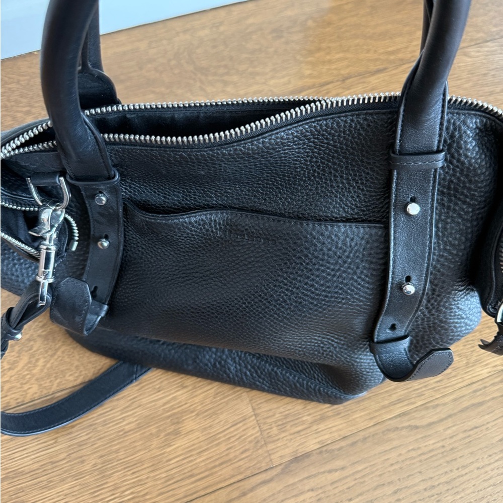 Mackage Black Pebbled Leather Shoulder Bag